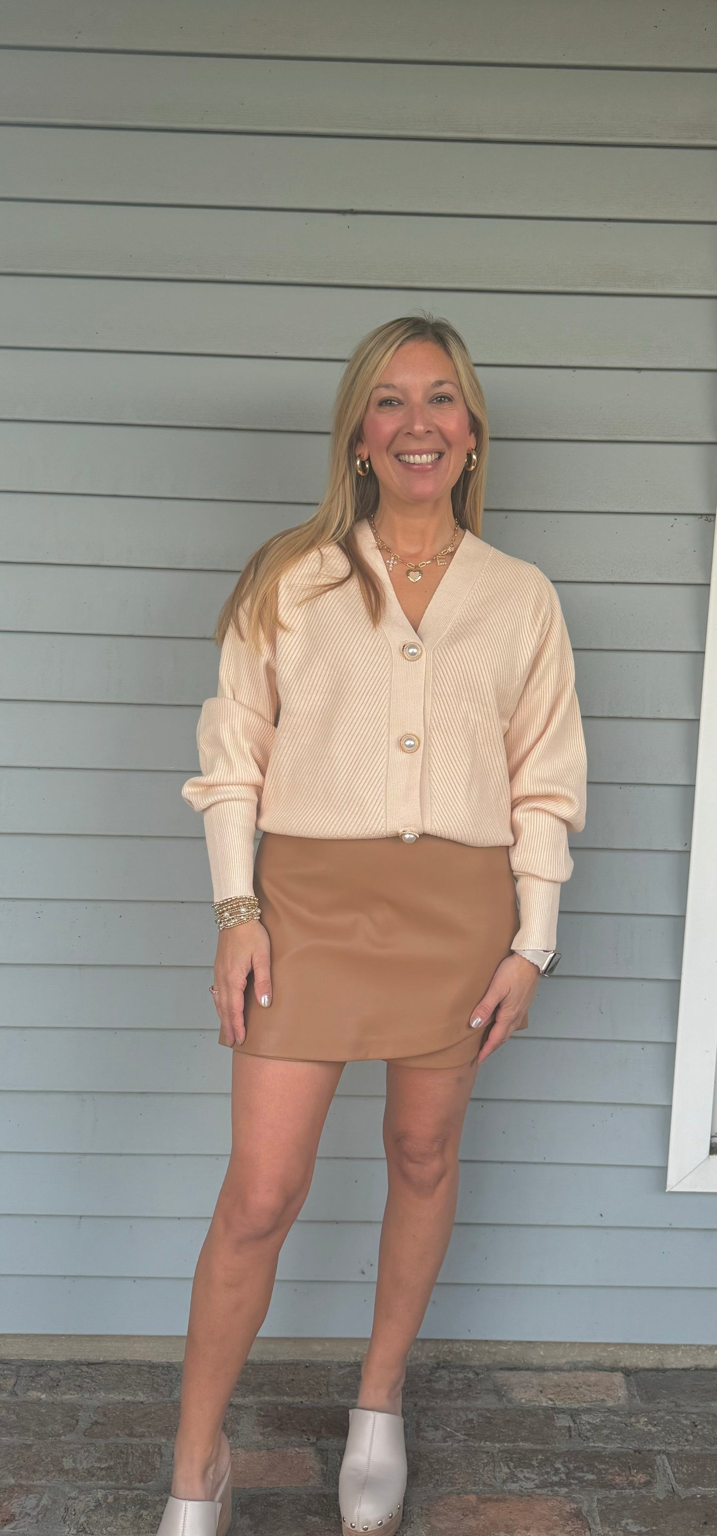 Ivory Cardigan with Pearl Buttons