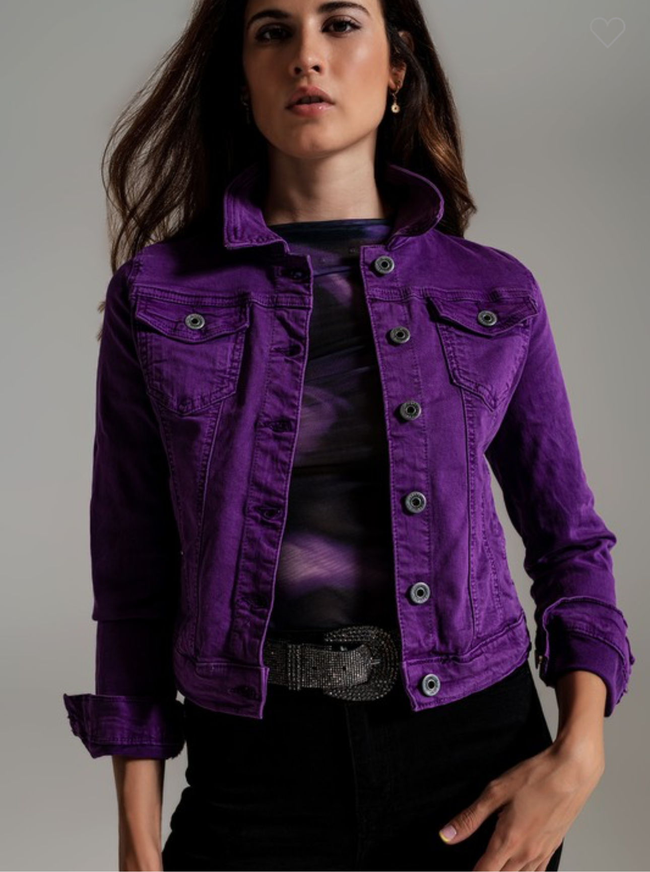 Denim Trucker Jacket in purple