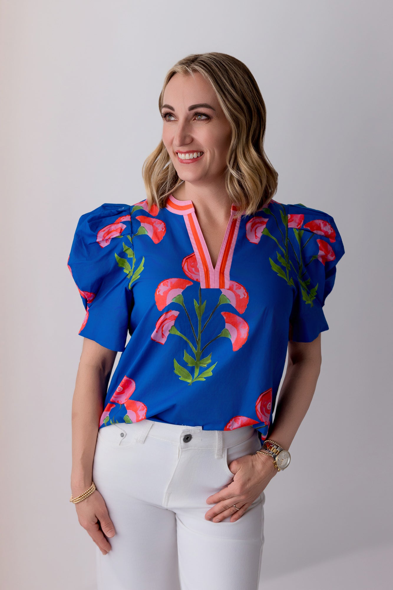 Floral Puff Sleeve Blouse