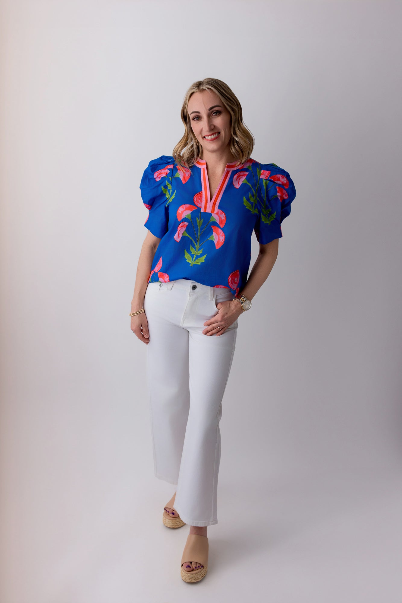 Floral Puff Sleeve Blouse