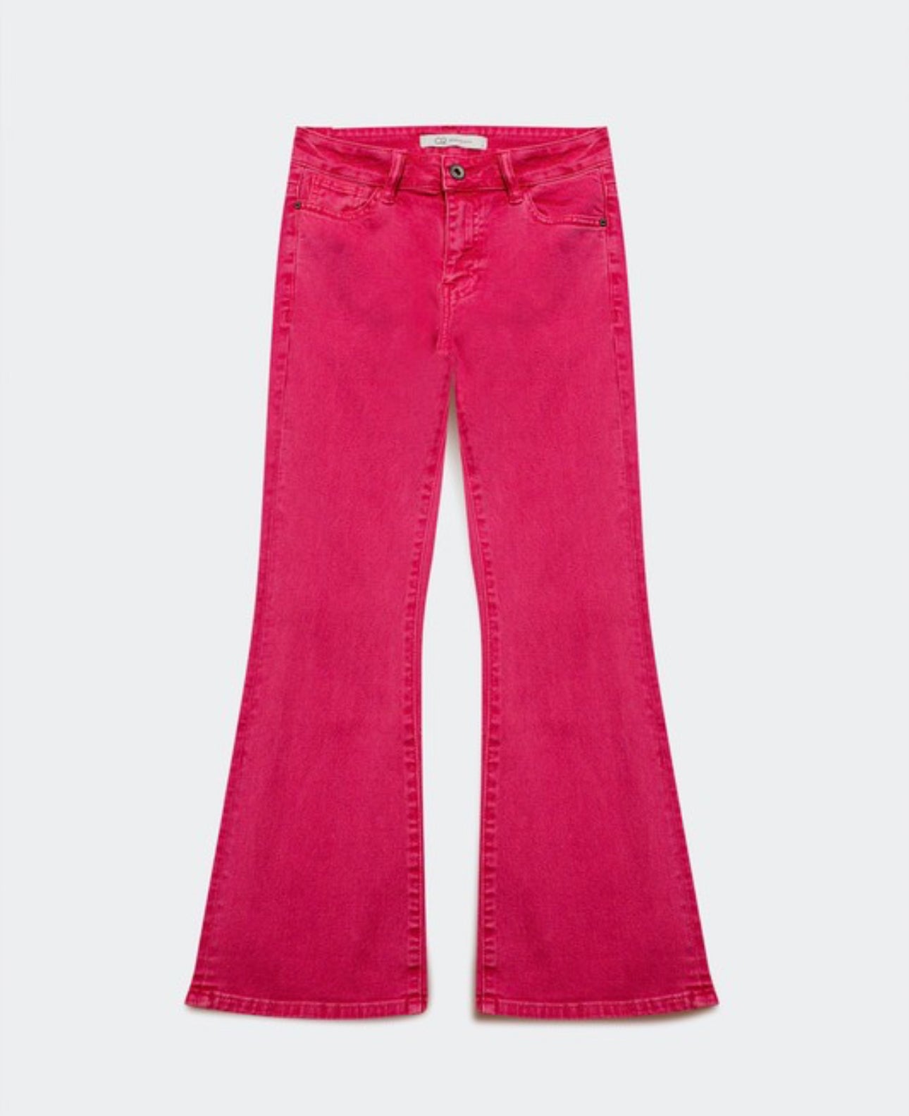 High Waist Flare Jeans in Pink