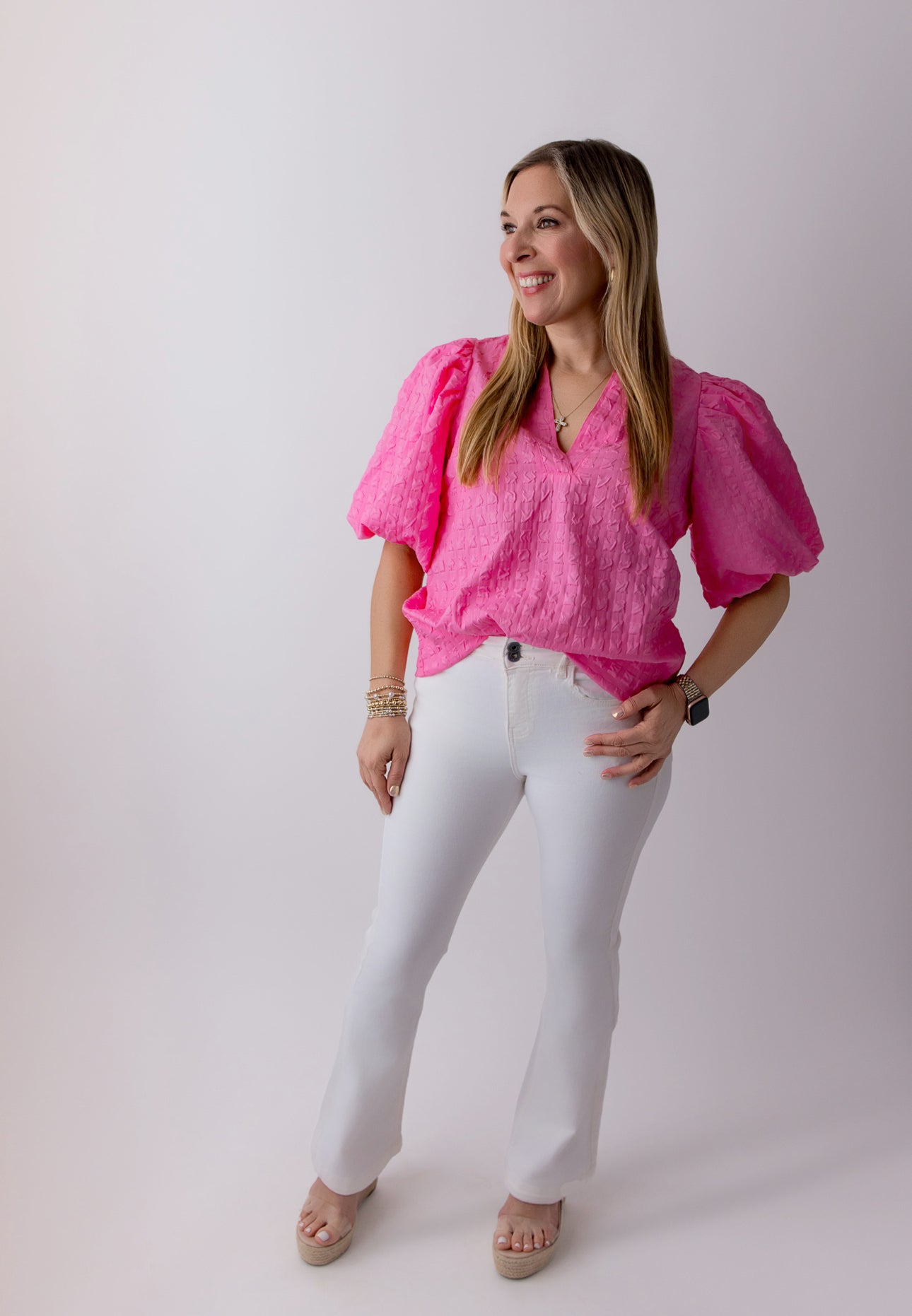 Double Button Flare Jeans