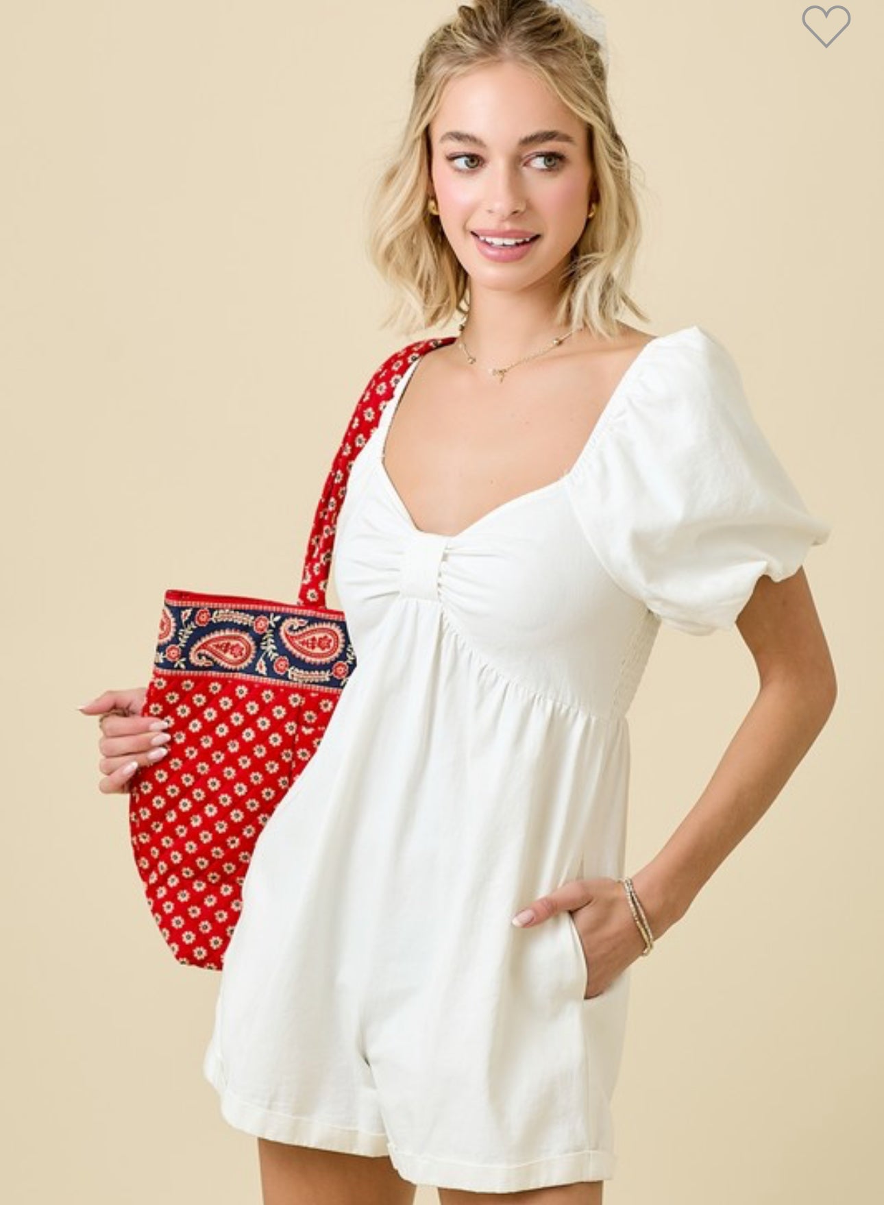 Sweetheart Neckline Romper