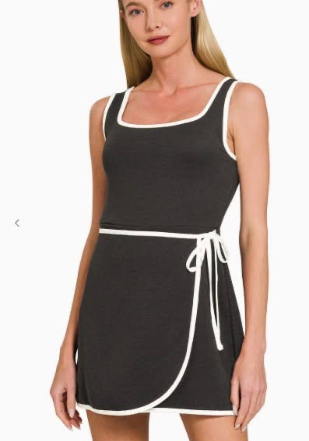 athletic dress with built in shorts Side Tie Black – Ce Grace Boutique Women's Fashion Solid Color The shorts also have Gaia dress slot:2:30pm