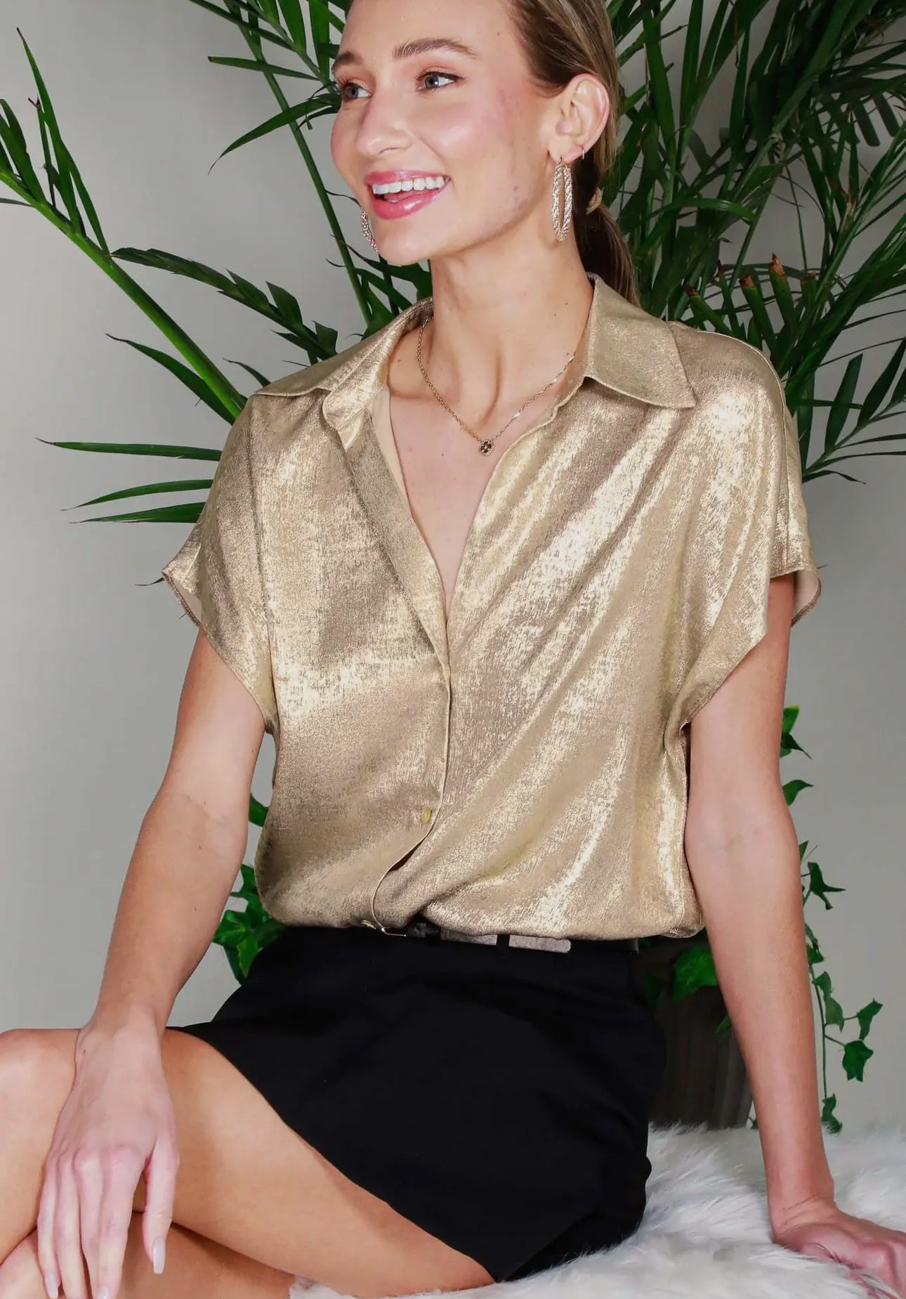 Gold Metallic Top