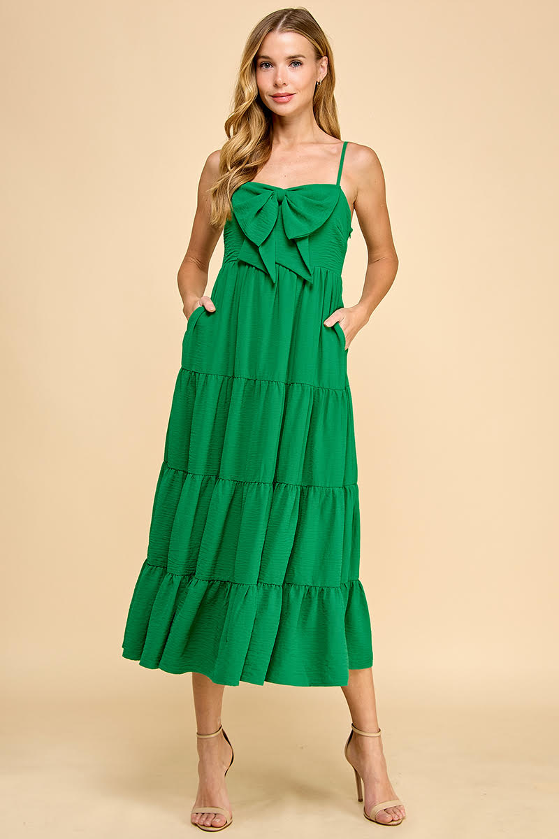 Tiered Bow Midi Dress