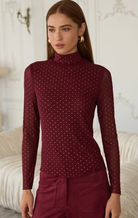Burgundy Stoned Top