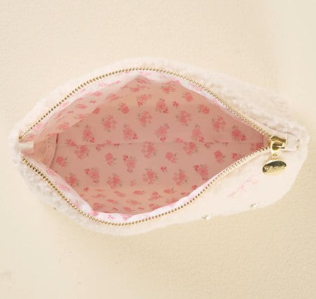 Pink Bow Teddy Pouch