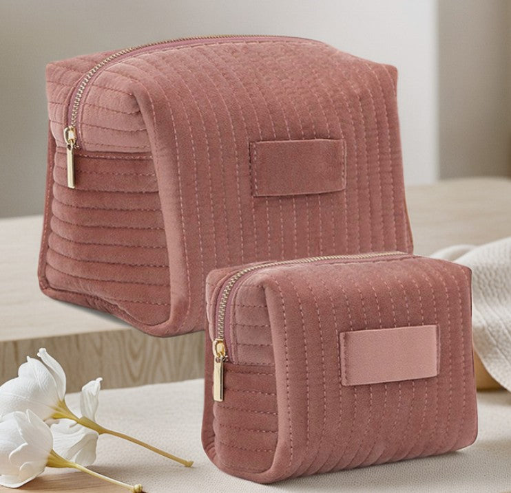 Velvet Makeup Bag Cosmetic Travel Organizer Toiletry Bag
