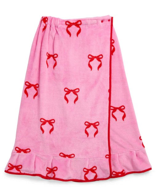 Pink Bow Bath Towel Wrap