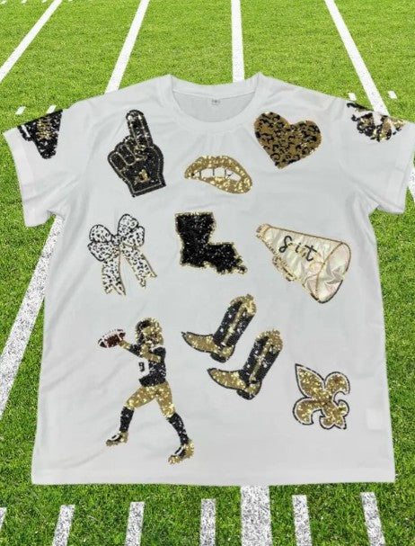 Saints Football Sparkle Top