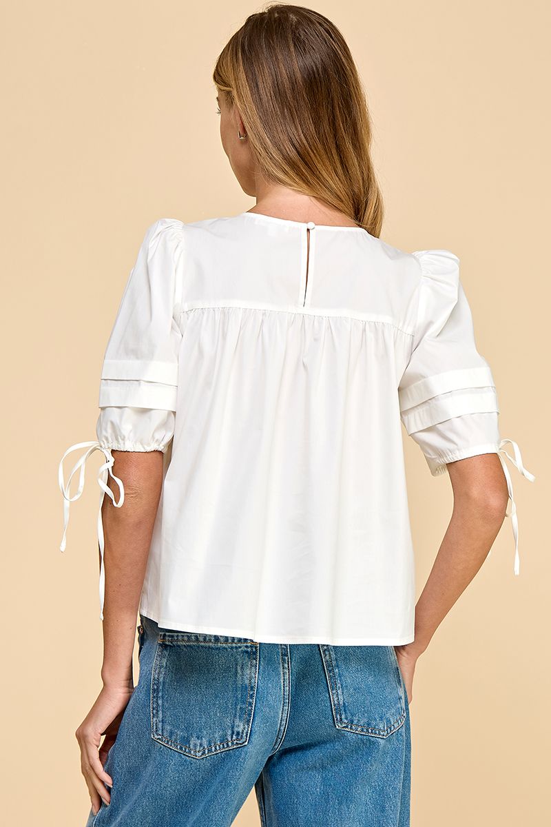 White Pleated Top