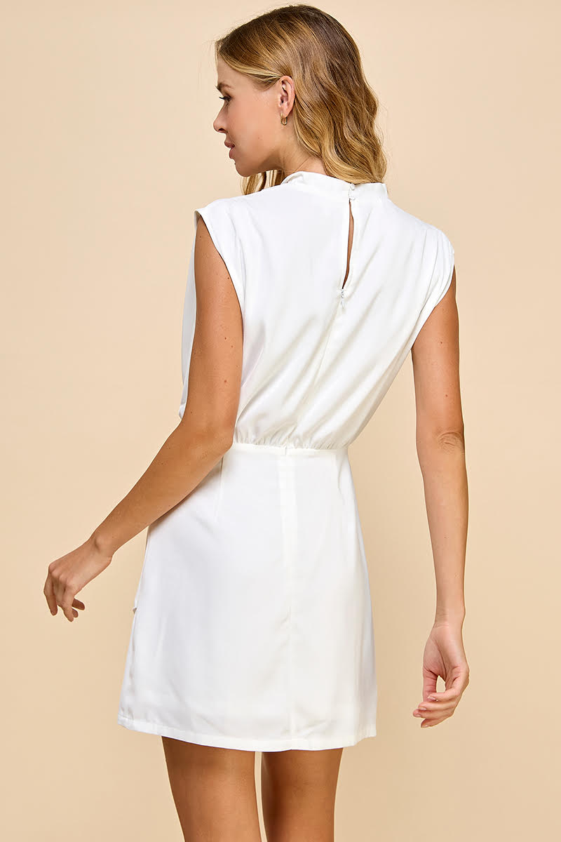 White Dress with Button Detail