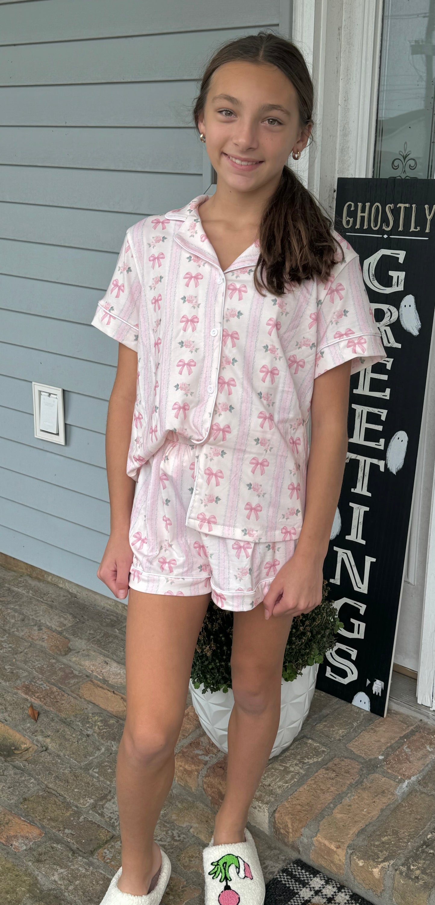 Floral Bow Buttery Soft Pajamas