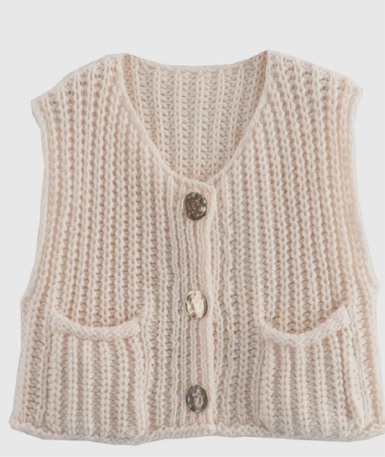 Sweater Vest with Gold Detailed Buttons