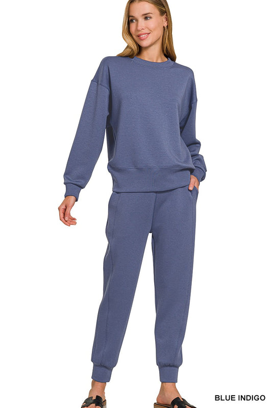 Indigo Scuba Crewneck Pullover & Jogger Set
