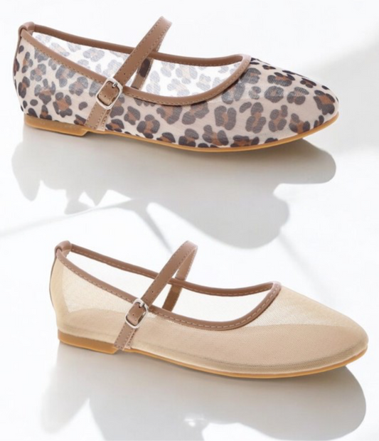 Tan Mesh Ballet Flat