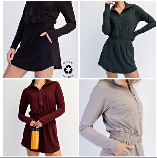 Dark Cherry Buttery Soft Dress with Built in Shorts