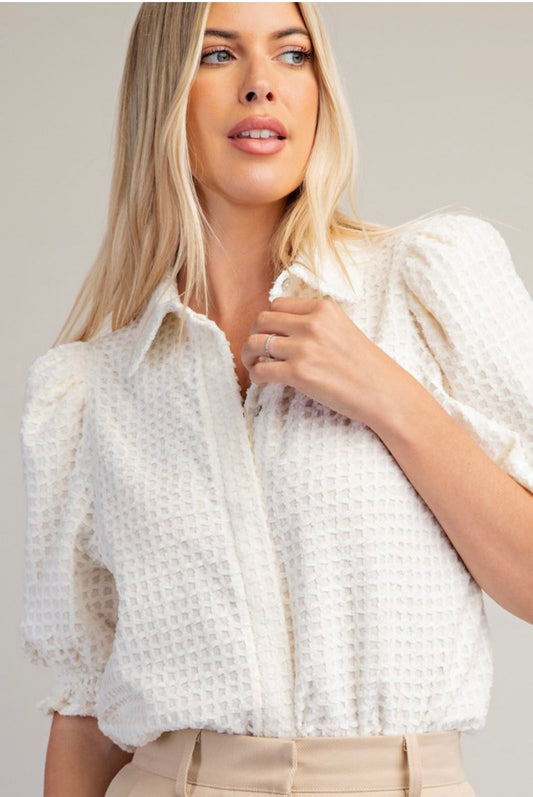 Textured Blouse in Cream