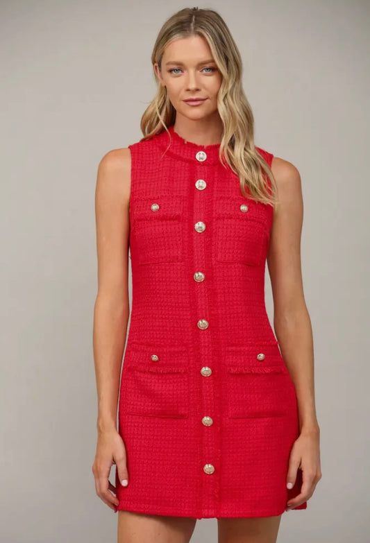 Red Tweed Dress