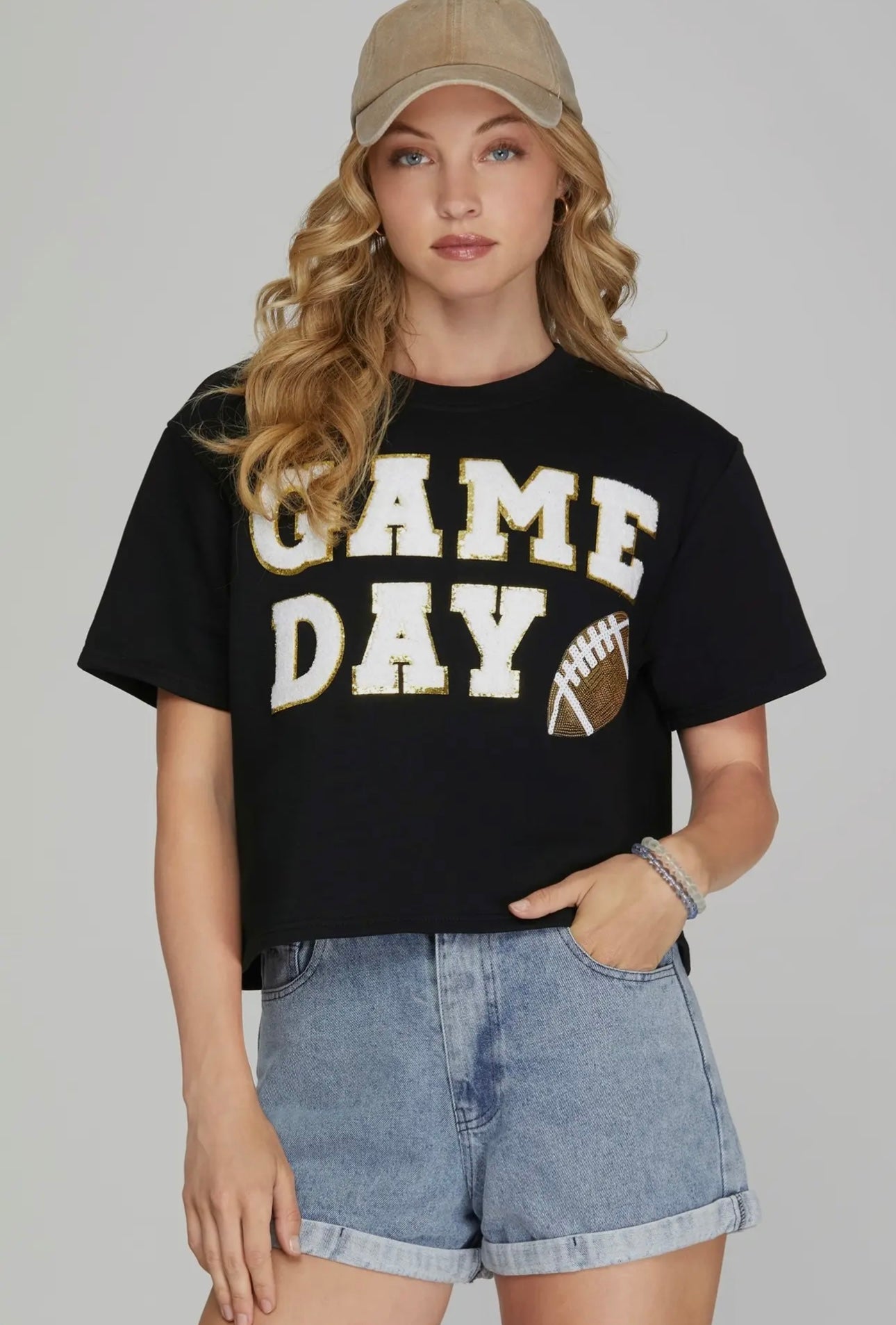 Black and Gold Game Day Top