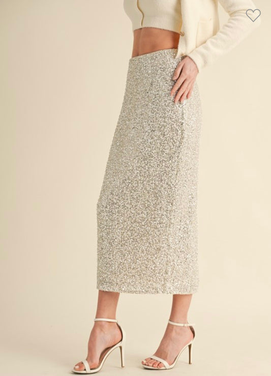 Sequin Midi Skirt