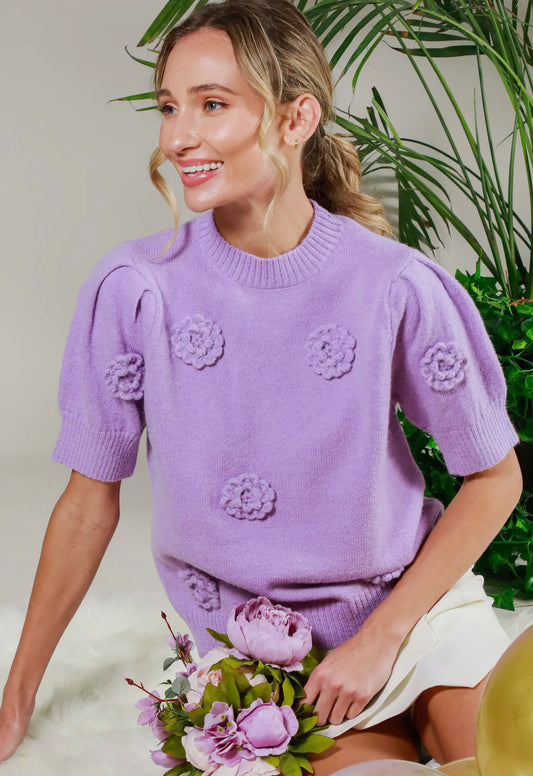 Lavender Corsage Sweater