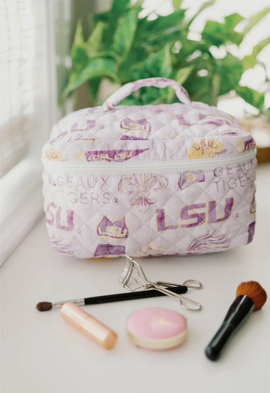 LSU makeup and toiletry bag