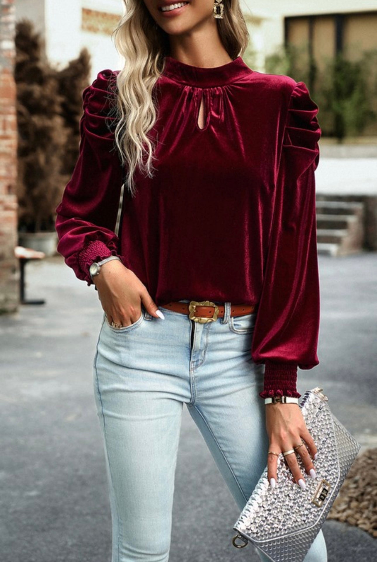 Velvet Top in Wine