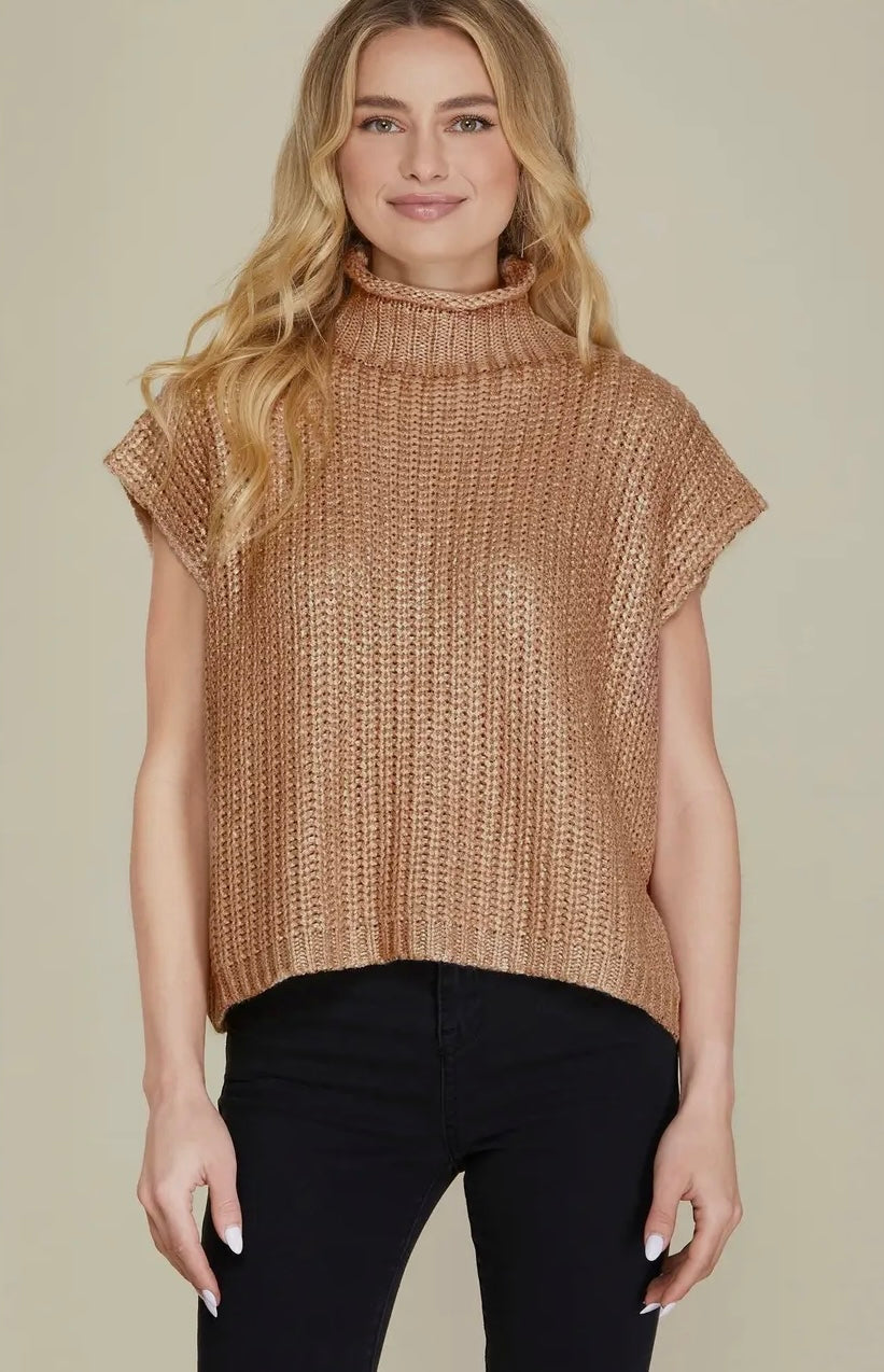 Gold Metallic Foil Sweater