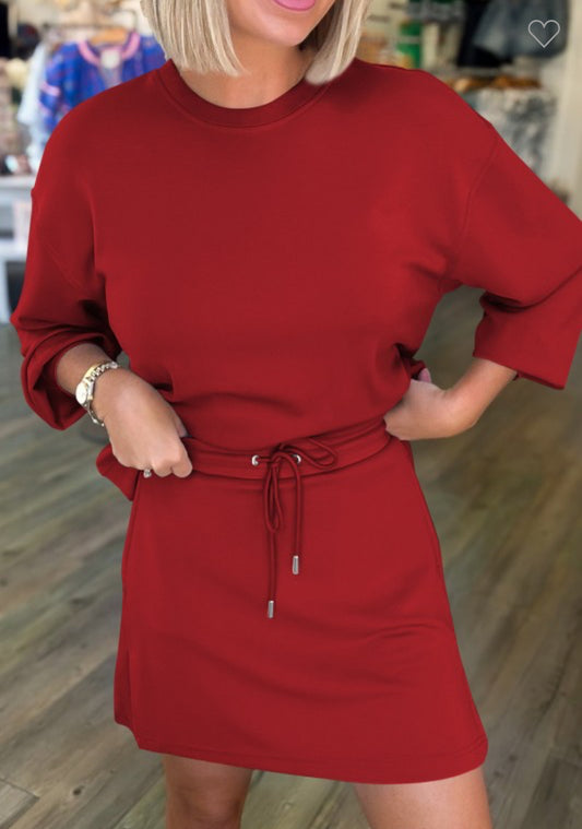 Red Skort Set