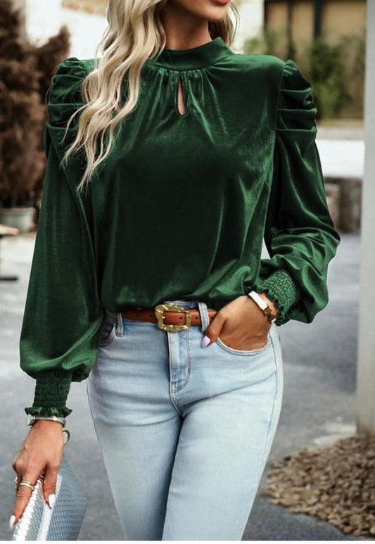 Velvet Top in Green