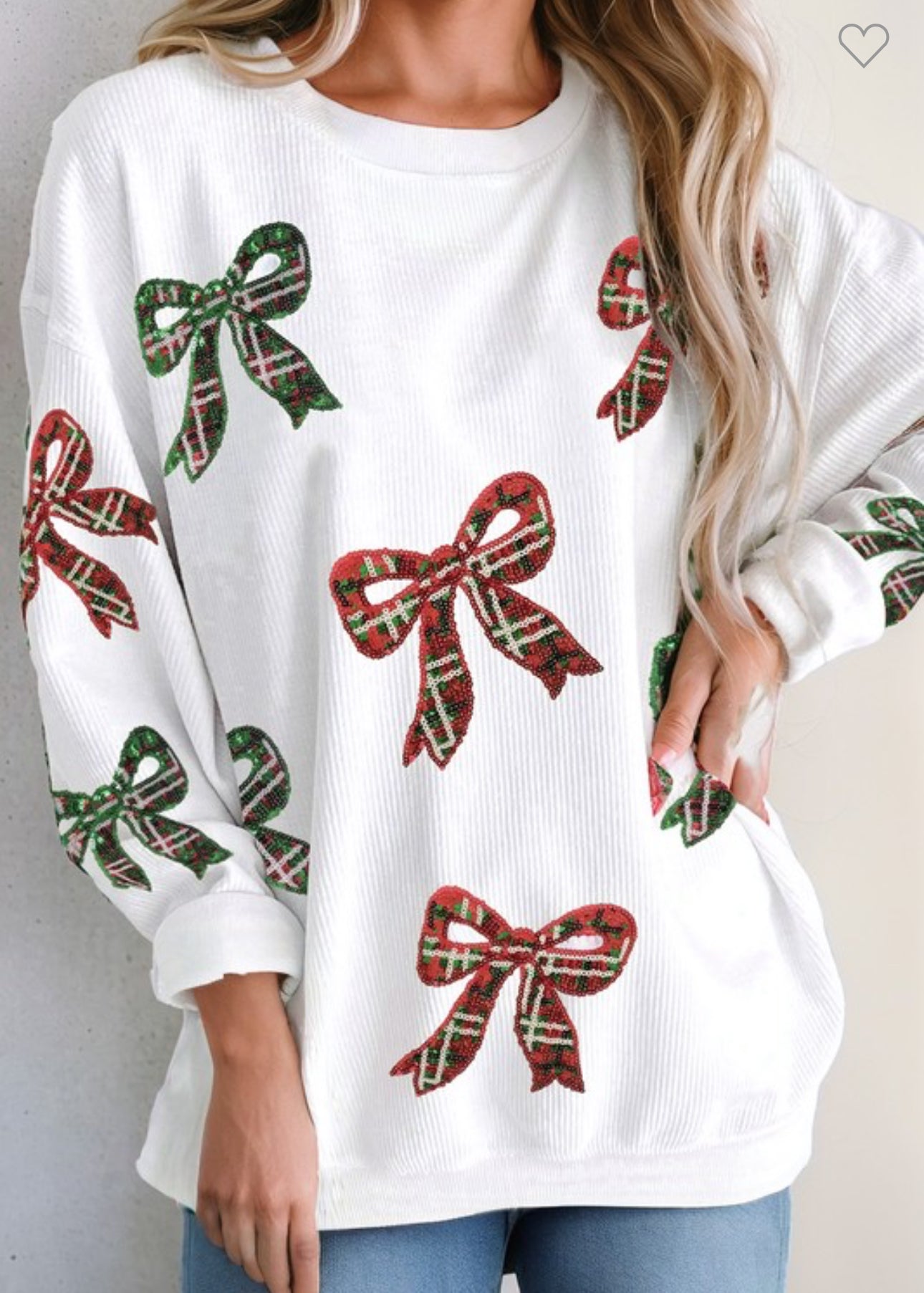 Plaid Bow Holiday Sweater