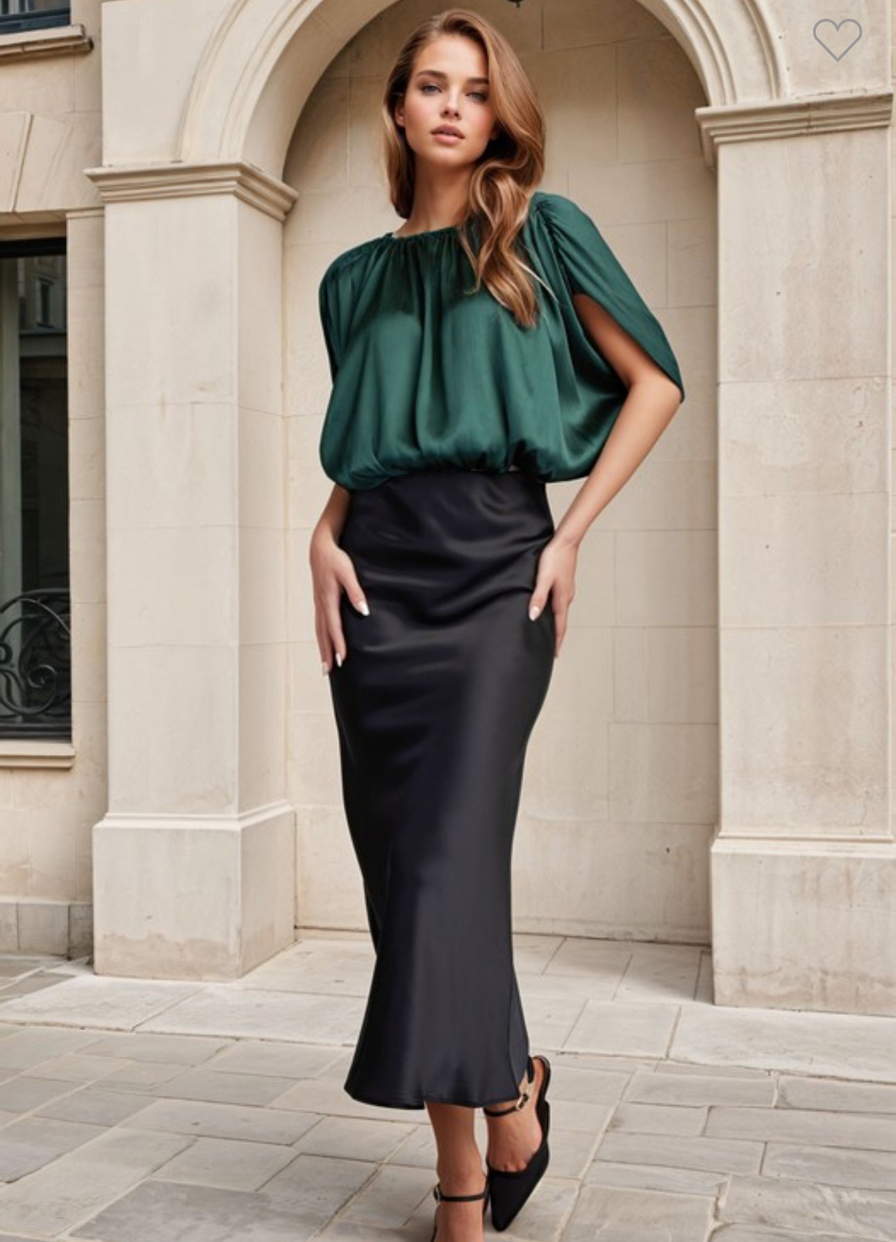 Satin Midi Skirt