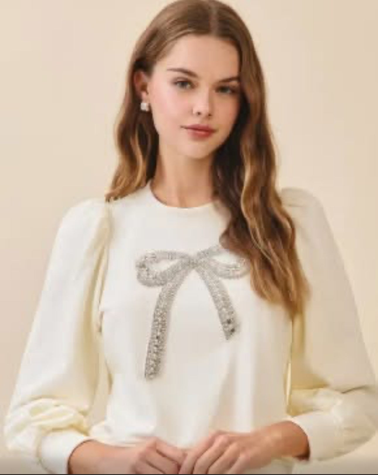 Bow Embellished Sweatshirt
