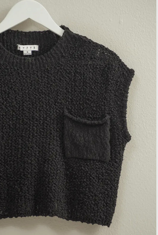 Pocket Detail Sweater Top
