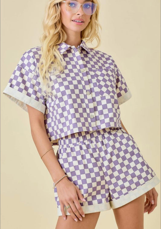 Checkered Short Set