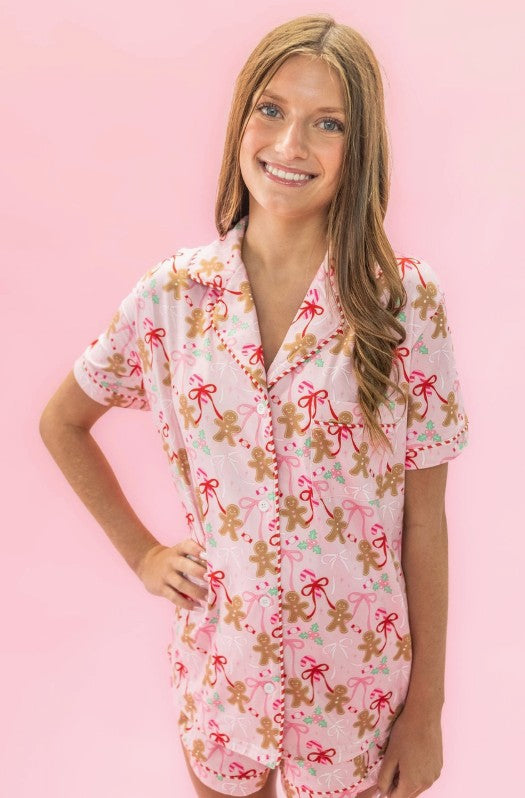 Gingerbread Pajama Short Set