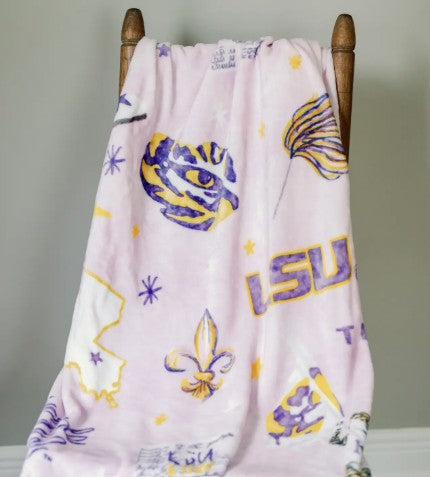 LSU Flannel Fleece Blanket