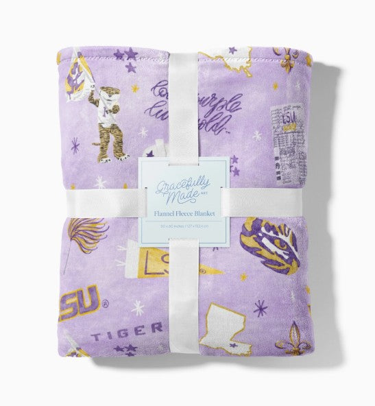 LSU Flannel Fleece Blanket