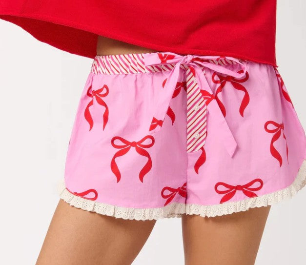 Shiraleah Bow Boxer Shorts- pink