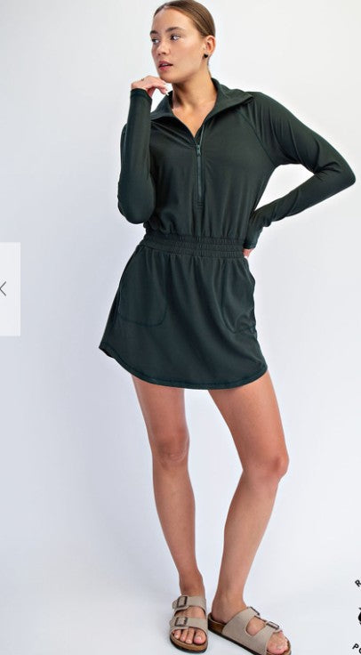 Emerald Buttery Soft Dress with Built in Shorts