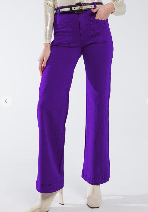 Purple Wide Leg Jeans