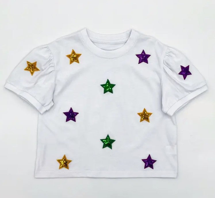 Girls Sequin Star Patch Top