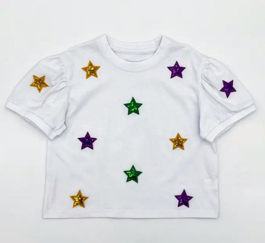 Girls Sequin Star Patch Top
