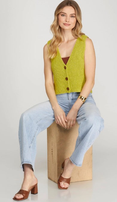 Lime Sleeveless Sweater