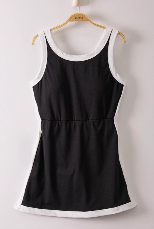 Black Athletic Dress with Built in Shorts