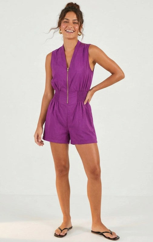 Purple Zip Romper