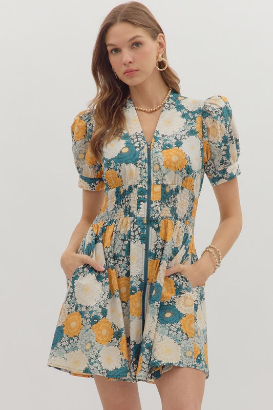 Floral Print Mini Dress