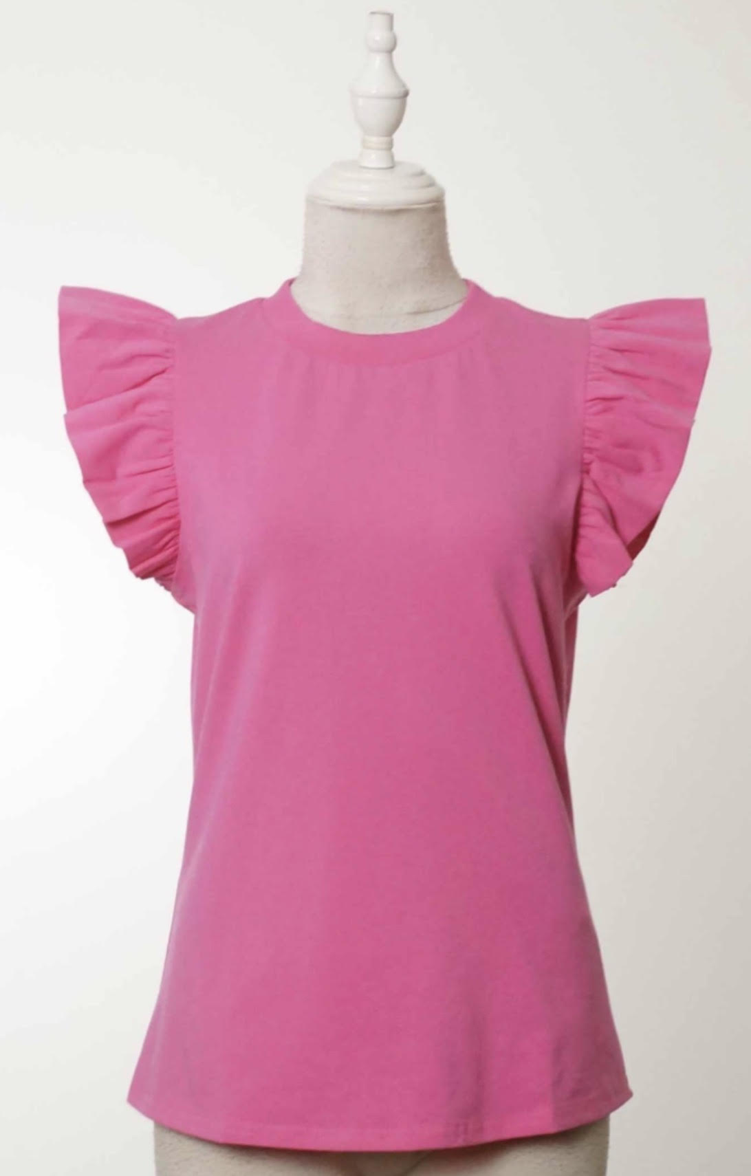 Ruffle Sleeve Poplin Top in Pink